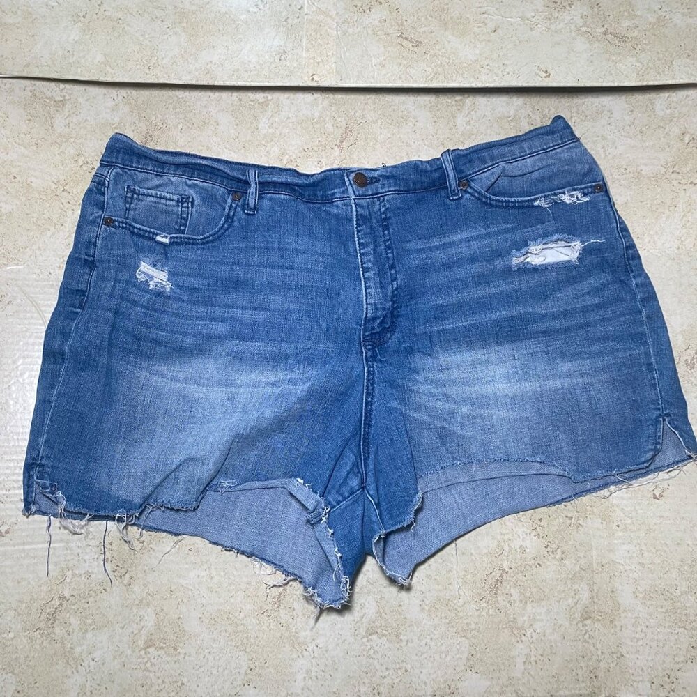 Distressed Denim Short Shorts Size 20 By Scoop‎ Womens Casual Summer Wear